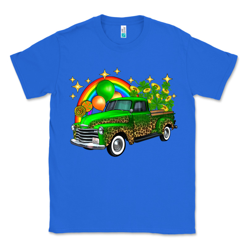 St Patricks Shamrock Gold Rainbow Balloon Candy Truck Classic Tee by FaDigitalArtStudio | Teevron