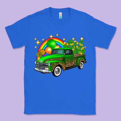 St Patricks Shamrock Gold Rainbow Balloon Candy Truck Classic Tee Designed By Fadigitalartstudio