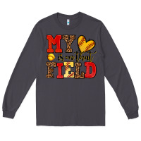 Smoke my heart is on that field softball Long Sleeve Tee - AdoDesignShop