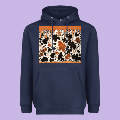 Cowhide Dripping Glitter Tumbler Heavyweight Hoodie Designed By Jasminsmagicworld