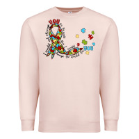 Pale Pink autism awareness Premium Sweatshirt - MaliasSmallBusiness