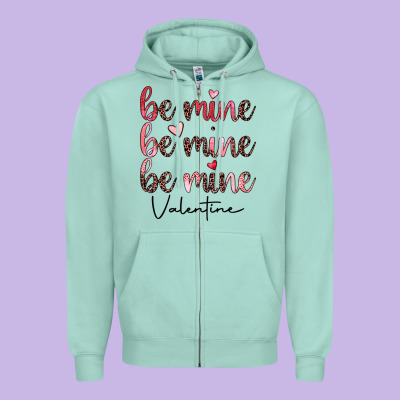 Be Mine Valentine Zipper Hoodie Designed By Jahusdesignshop