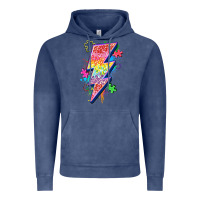 Vintage Denim lightning bolt autism Vintage Hoodie - Zillion Design Studio