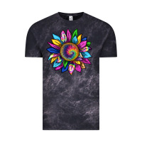 Cloud Black tie dye sunflower Vintage Tee - texasbilliewilder