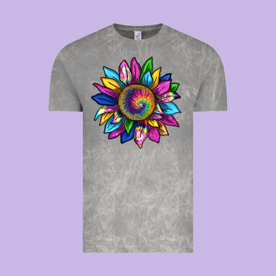Tie Dye Sunflower Vintage Tee Designed By Texasbilliewilder