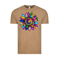 Vintage Coffee tie dye sunflower Vintage Tee - texasbilliewilder