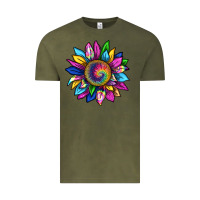 Vintage Olive tie dye sunflower Vintage Tee - texasbilliewilder