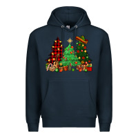 Navy Mexican Christmas trees Premium Hoodie - NancyCooperArtShop