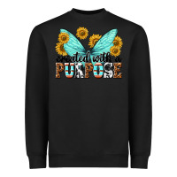 Black created with a purpose Heavyweight Sweatshirt - texasbilliewilder
