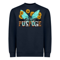 Navy created with a purpose Heavyweight Sweatshirt - texasbilliewilder