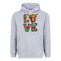 Heather Grey love highland cow Heavyweight Hoodie - Jasminsmagicworld