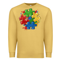 Antique Gold autism puzzles Premium Sweatshirt - MaliasSmallBusiness