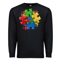 Black autism puzzles Premium Sweatshirt - MaliasSmallBusiness