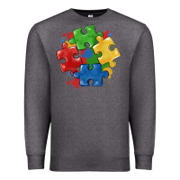 Charcoal Heather autism puzzles Premium Sweatshirt - MaliasSmallBusiness