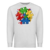 Dove Grey autism puzzles Premium Sweatshirt - MaliasSmallBusiness