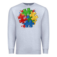 Heather Grey autism puzzles Premium Sweatshirt - MaliasSmallBusiness