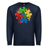 Navy autism puzzles Premium Sweatshirt - MaliasSmallBusiness