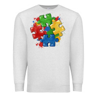 Oatmeal Heather autism puzzles Premium Sweatshirt - MaliasSmallBusiness