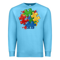 Ocean Blue autism puzzles Premium Sweatshirt - MaliasSmallBusiness