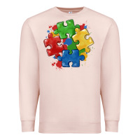 Pale Pink autism puzzles Premium Sweatshirt - MaliasSmallBusiness