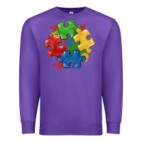 Purple autism puzzles Premium Sweatshirt - MaliasSmallBusiness