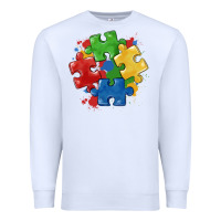 White autism puzzles Premium Sweatshirt - MaliasSmallBusiness