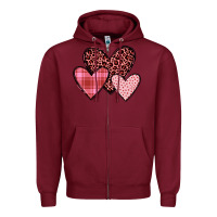 Burgundy hearts Zipper Hoodie - JahusDesignShop