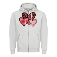 Dove Grey hearts Zipper Hoodie - JahusDesignShop