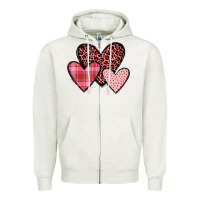 Oatmeal Heather hearts Zipper Hoodie - JahusDesignShop