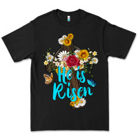 Black he is rısen with cross and butterfly Premium Tee - Artiststas
