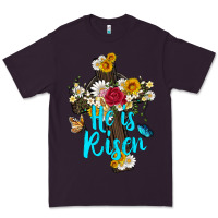 Plum he is rısen with cross and butterfly Premium Tee - Artiststas