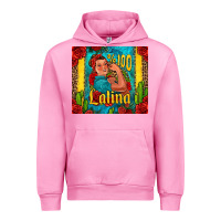 Fuchsia Pink hundred percent latina strong woman Urban Hoodie - Jasminsmagicworld