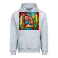 Heather Grey hundred percent latina strong woman Urban Hoodie - Jasminsmagicworld