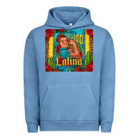 Pigment Pebble Blue hundred percent latina strong woman Urban Hoodie - Jasminsmagicworld