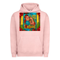 Pigment Salmon hundred percent latina strong woman Urban Hoodie - Jasminsmagicworld
