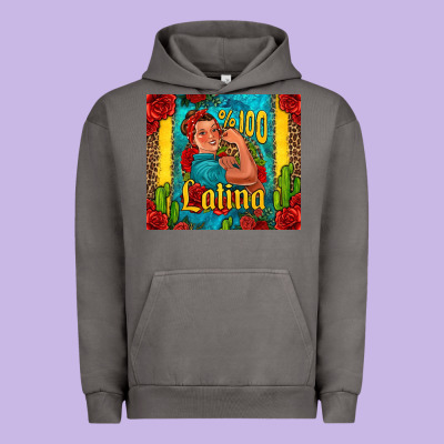 Hundred Percent Latina Strong Woman Urban Hoodie Designed By Jasminsmagicworld