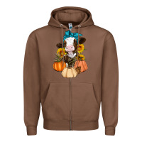 Chestnut Cow Fall Pumpkin Zipper Hoodie - Artiststas