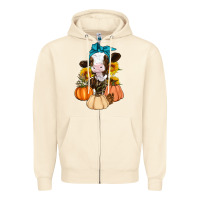 Sandshell Cow Fall Pumpkin Zipper Hoodie - Artiststas