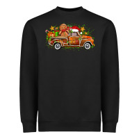 Black christmas gingerbread truck Heavyweight Sweatshirt - Zillion Design Studio