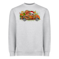 Heather Grey christmas gingerbread truck Heavyweight Sweatshirt - Zillion Design Studio