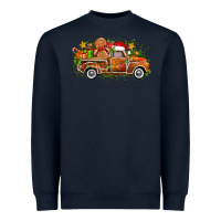 Navy christmas gingerbread truck Heavyweight Sweatshirt - Zillion Design Studio