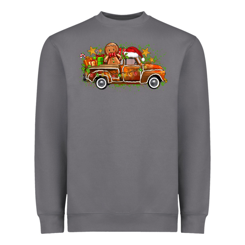 Christmas Gingerbread Truck Heavyweight Sweatshirt by Zillion Design Studio | Teevron