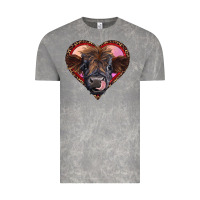 Cloud Rock leopard heart highland calf Vintage Tee - RanaPortraitStore