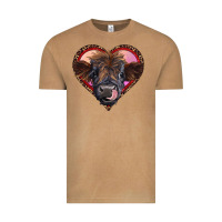 Vintage Camel leopard heart highland calf Vintage Tee - RanaPortraitStore