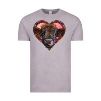Vintage Zinc leopard heart highland calf Vintage Tee - RanaPortraitStore