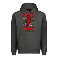 Charcoal Heather merry christmas lightning bolt Premium Hoodie - MaliasSmallBusiness