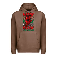 Chestnut merry christmas lightning bolt Premium Hoodie - MaliasSmallBusiness