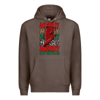 Coffee merry christmas lightning bolt Premium Hoodie - MaliasSmallBusiness