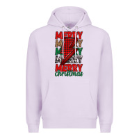 Lilac merry christmas lightning bolt Premium Hoodie - MaliasSmallBusiness