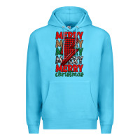 Ocean Blue merry christmas lightning bolt Premium Hoodie - MaliasSmallBusiness